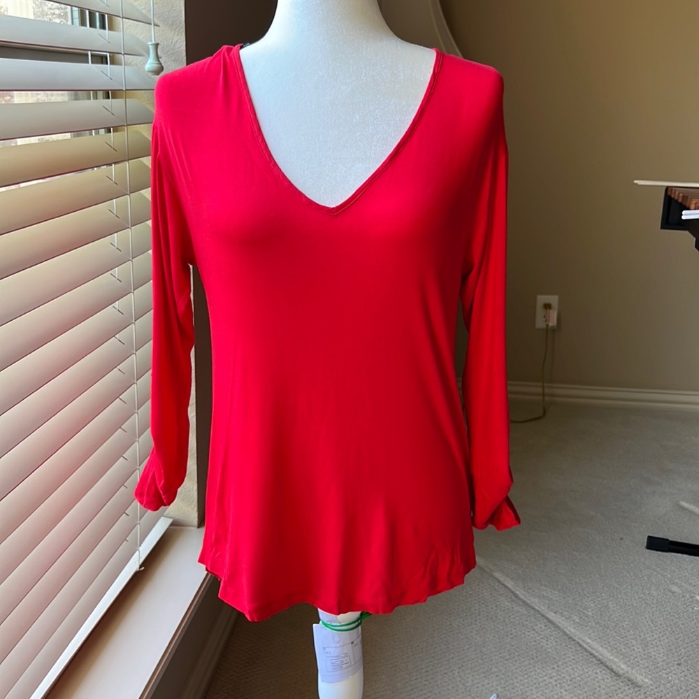 Pleione Red Top with Cut-out